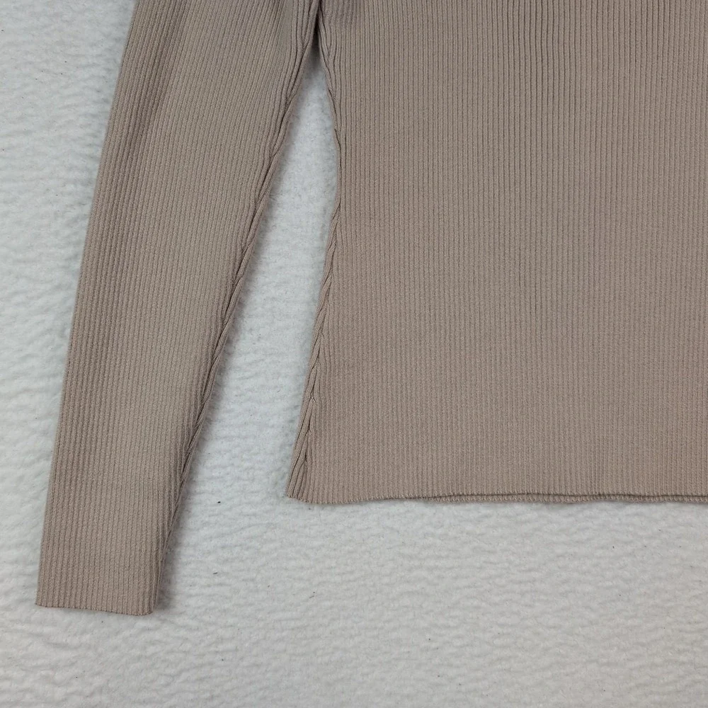 Open‎ Back Alp-n-Rock Joelle Sweater Beige sz Medium Rib Knit Cotton Blend